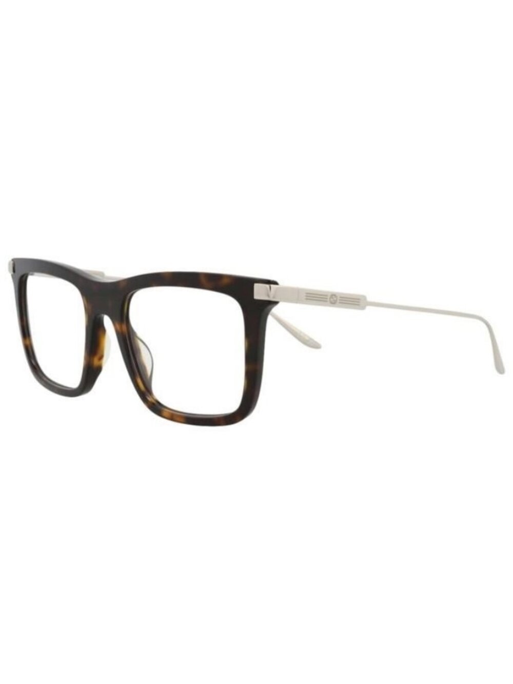 New Gucci Mens Square/Rectangle Havana Silver Transparent Fashion Designer Eyegl